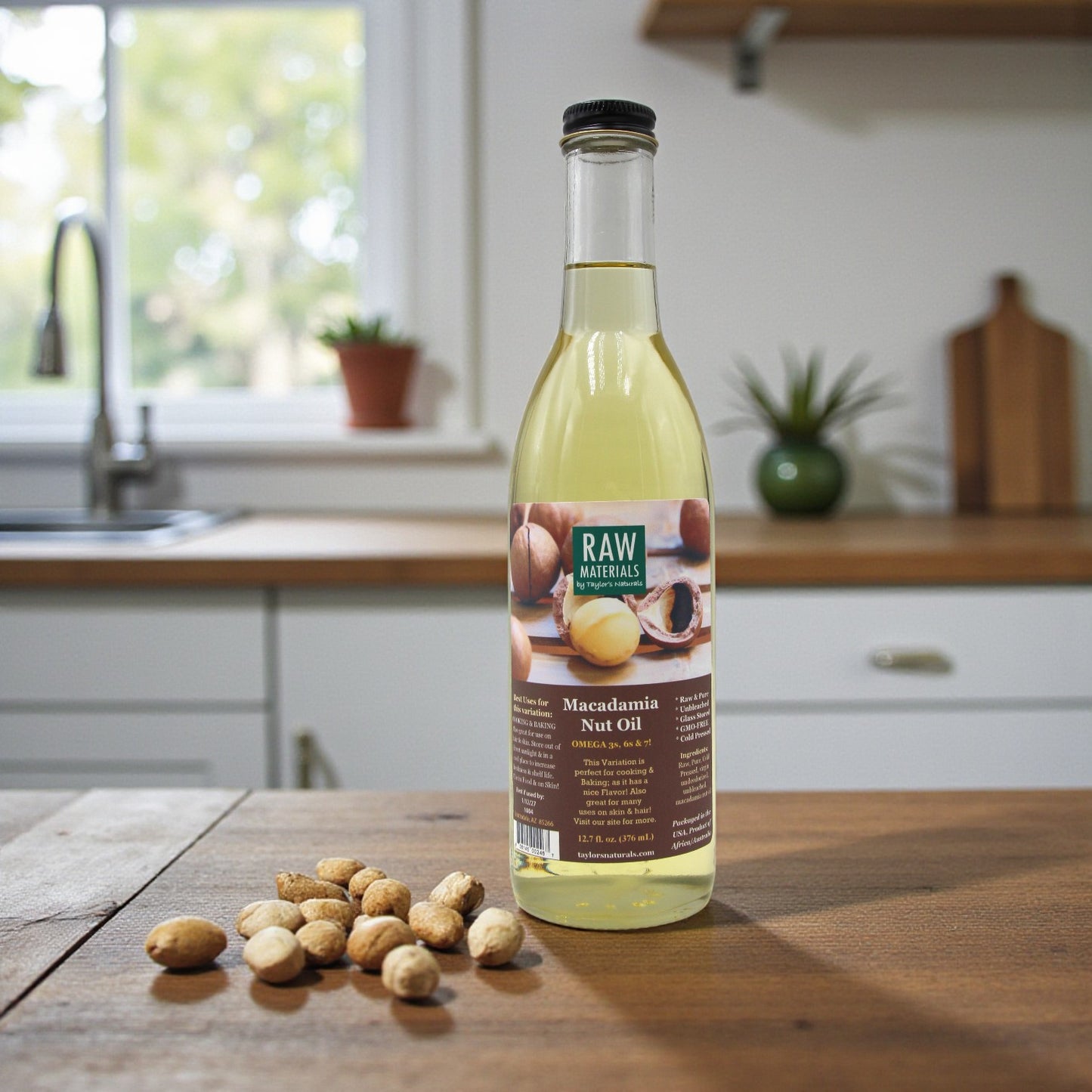 RAW Materials - Macadamia Nut Oil RAW Pure GMO FREE - 12.7oz
