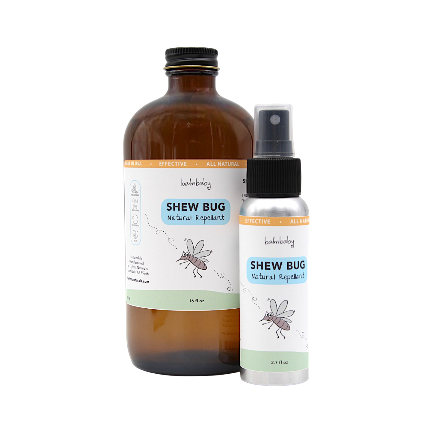 SHEW BUG! Natural Bug Spray- (4oz, 8oz, or 16oz) REFILL