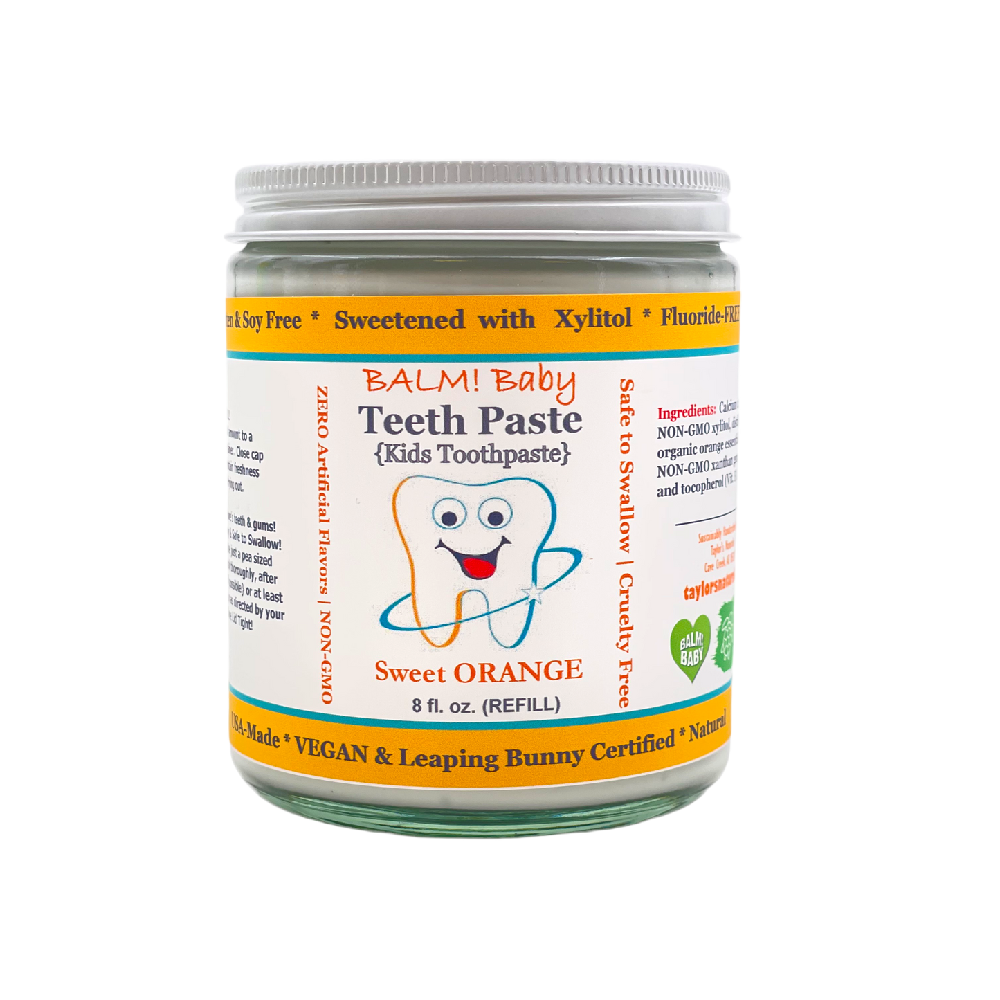 *REFILL* of BALM! Baby - Teeth Paste Natural Kids Tooth Paste w/ xylitol - Plastic Free jar