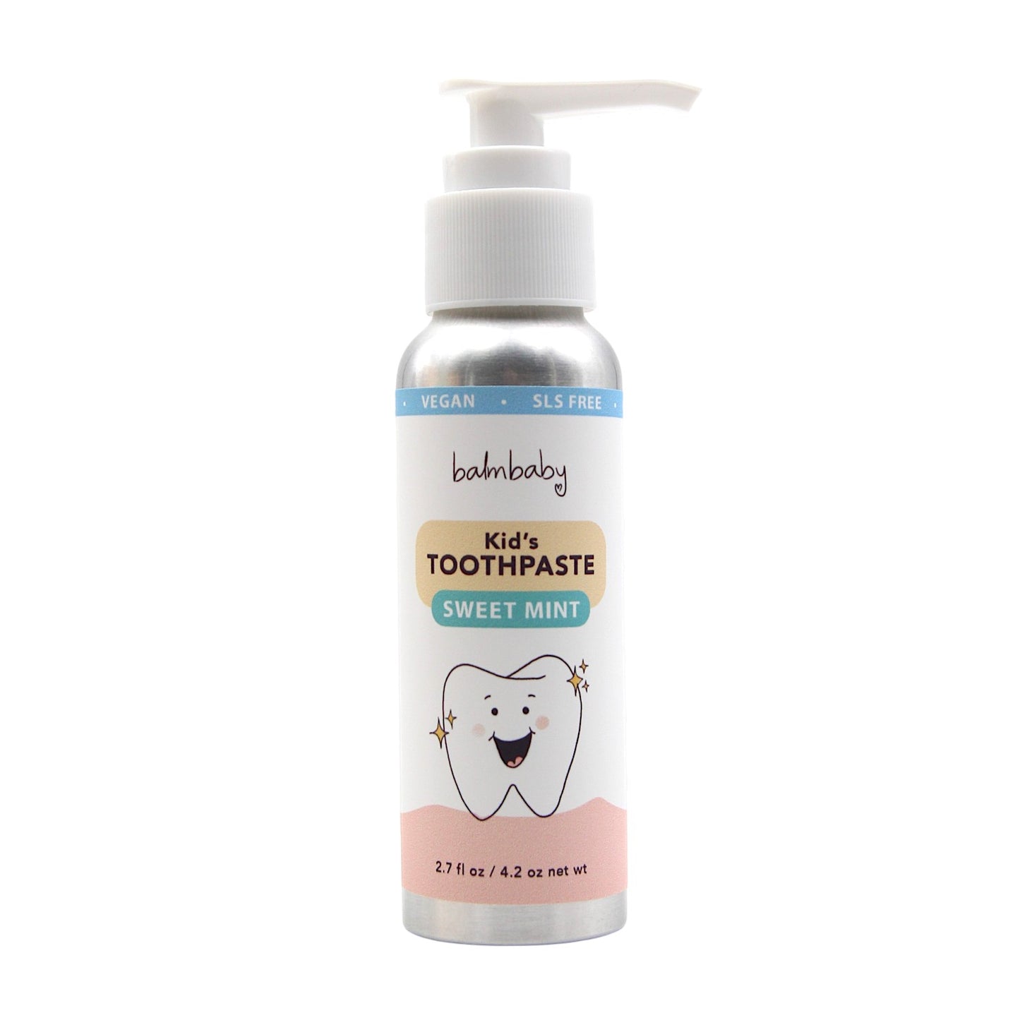 Kids Natural Fluoride Free Toothpaste in Bottle with Pump