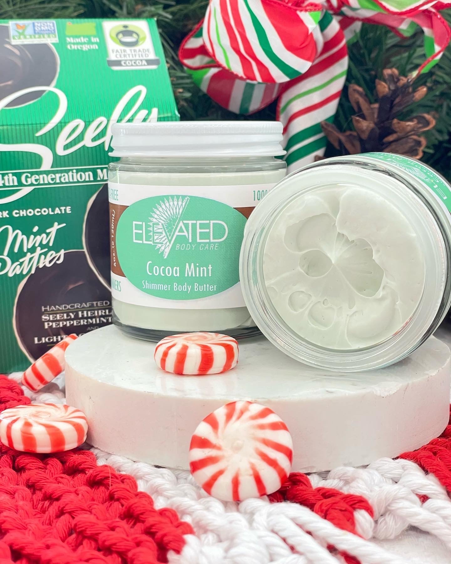 ELEVATED - SHIMMER Cocoa Mint Butter (whipped) - 4oz.