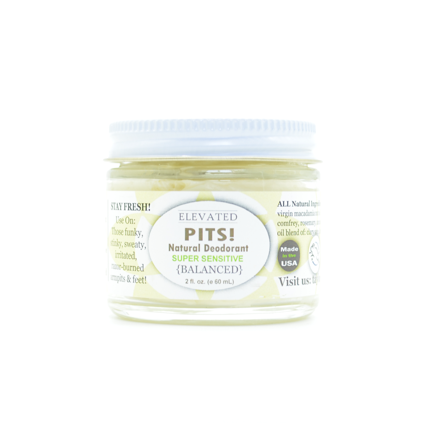 ELEVATED - PITS!  {SUPER Sensitive} Natural Deodorant  - 2oz