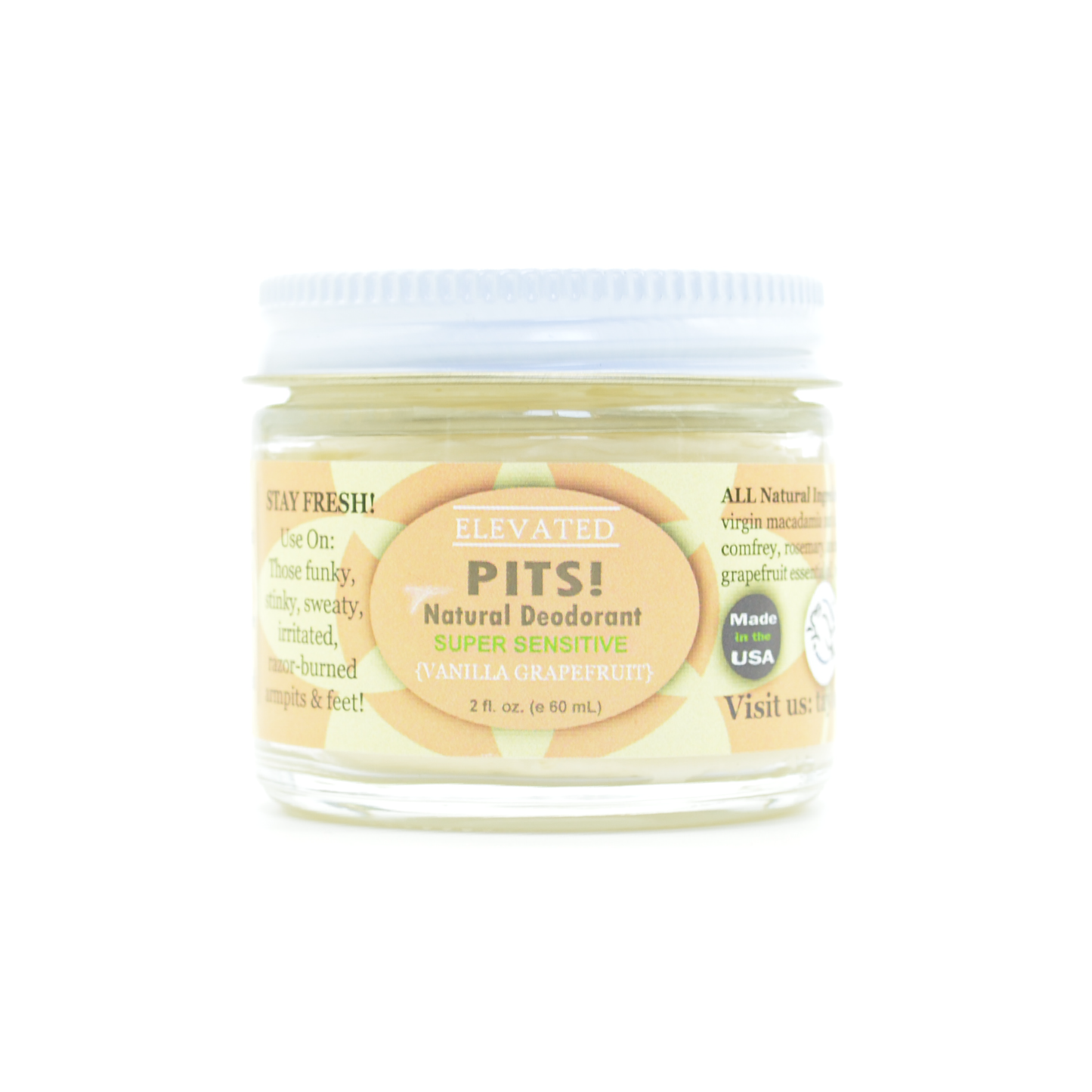 ELEVATED - PITS!  {SUPER Sensitive} Natural Deodorant  - 2oz