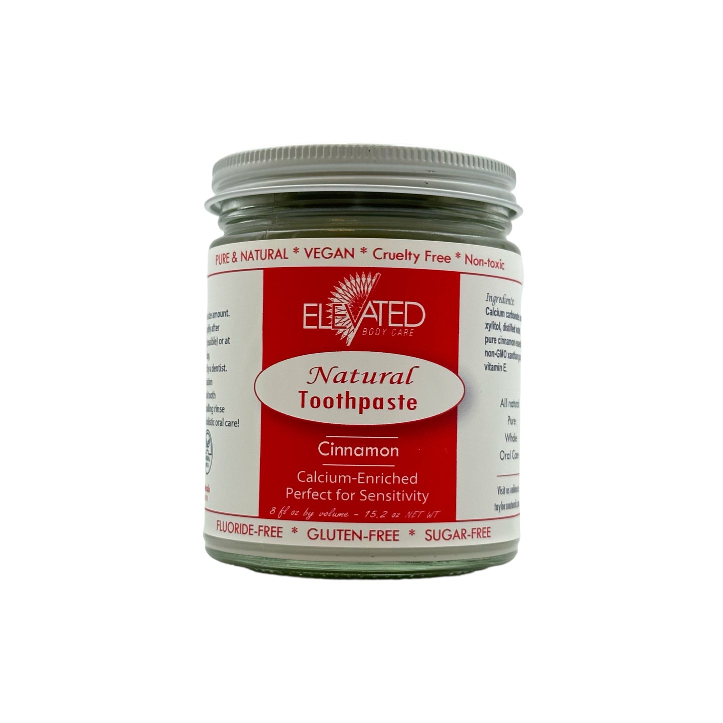 REFILL * ELEVATED - Natural Toothpaste - Plastic FREE jar *Fluoride FREE & Chemical FREE