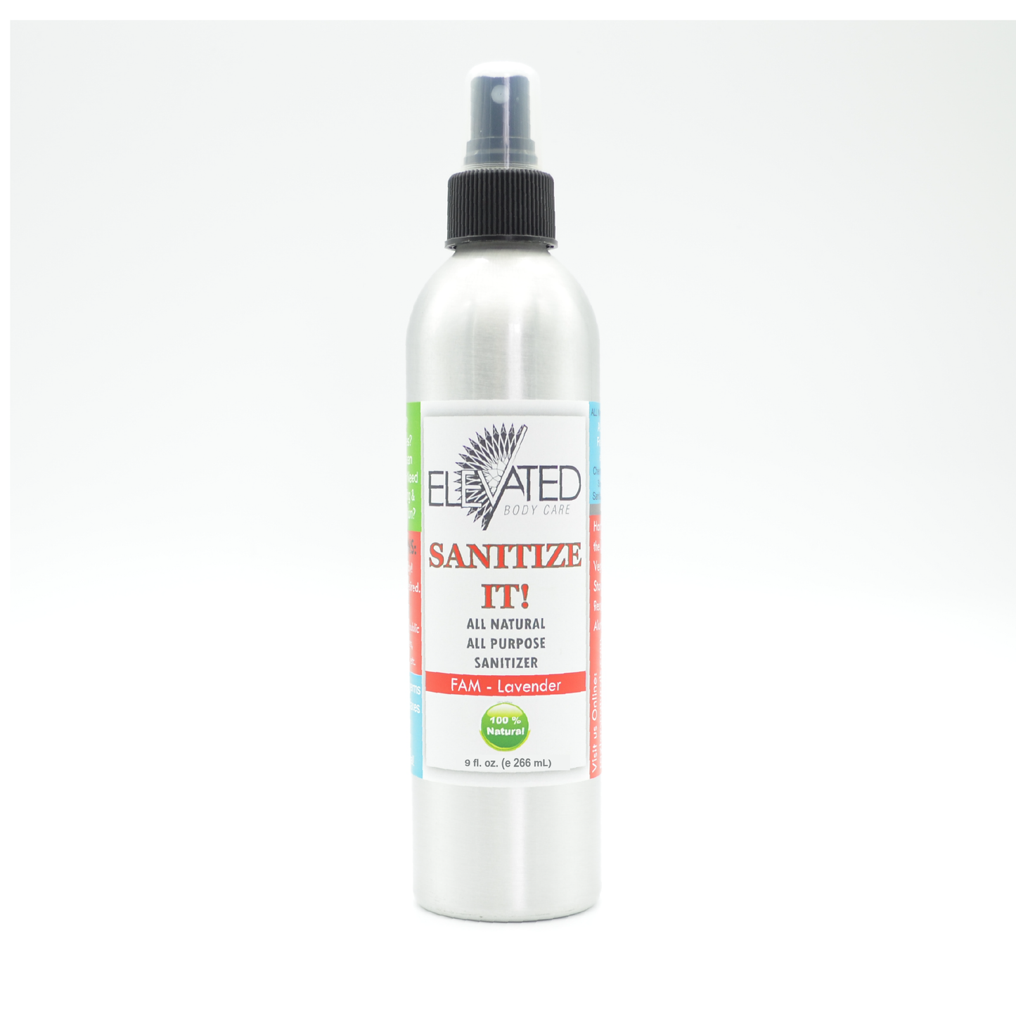 SANITIZE IT! Natural Household, Car & Surface Sanitizer Travel OR Family Size