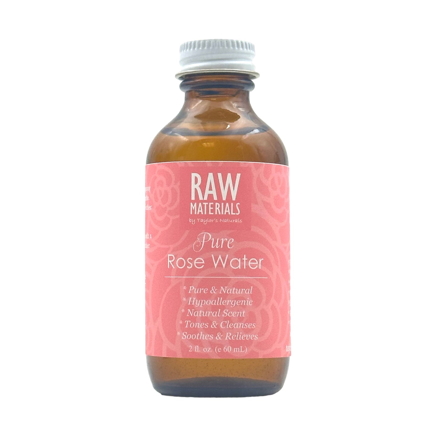 RAW Materials - ORGANIC Rose Water - 100% Pure - Toning Soothing Cleansing (2oz, 4oz, 8oz, or 16oz)