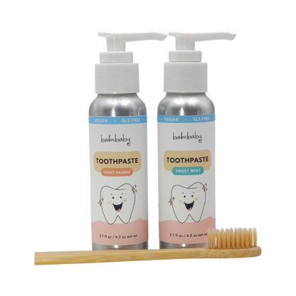 Kids Natural Fluoride Free Toothpaste in Bottle with Pump