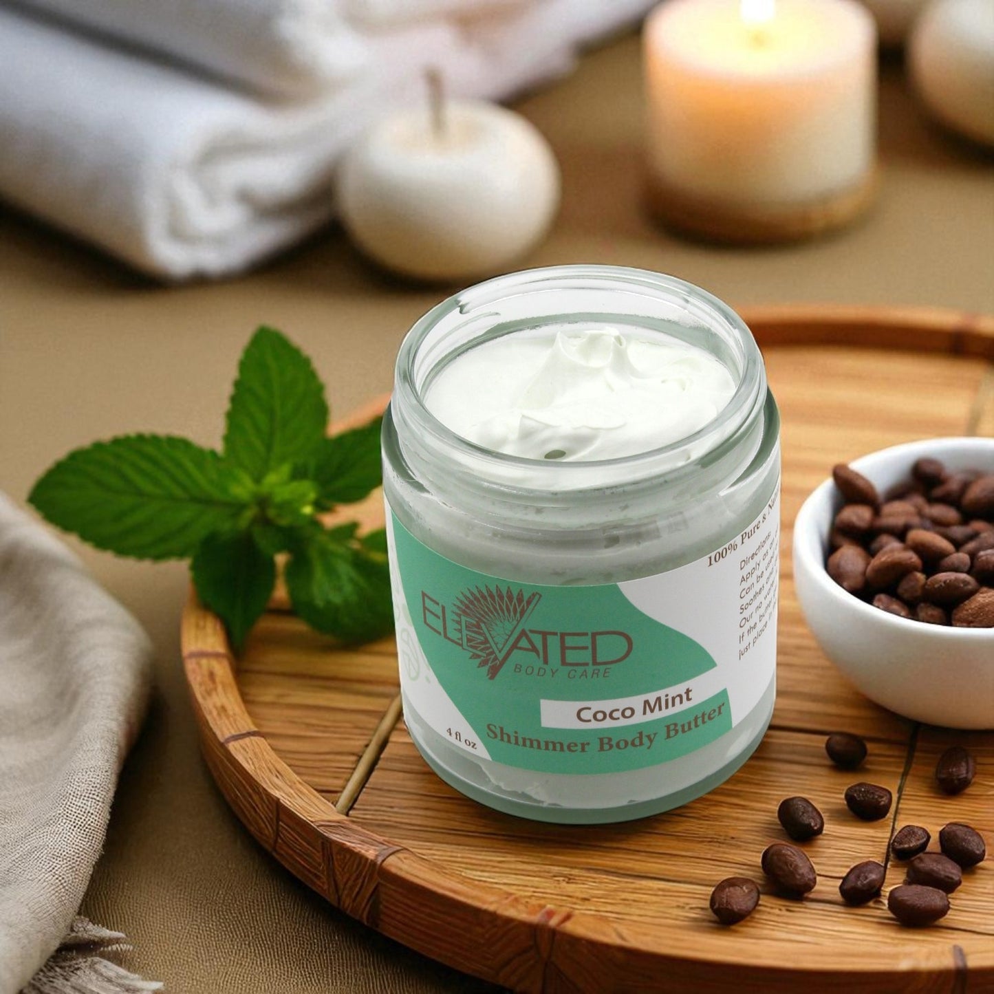 ELEVATED - SHIMMER Cocoa Mint Butter (whipped) - 4oz.