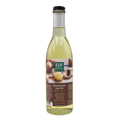 RAW Materials - Macadamia Nut Oil RAW Pure GMO FREE  - 12.7oz