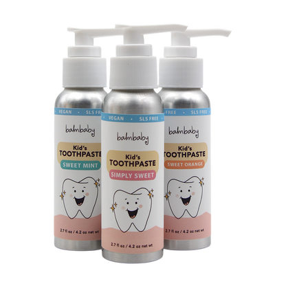 Kids Natural Fluoride Free Toothpaste in Bottle with Pump
