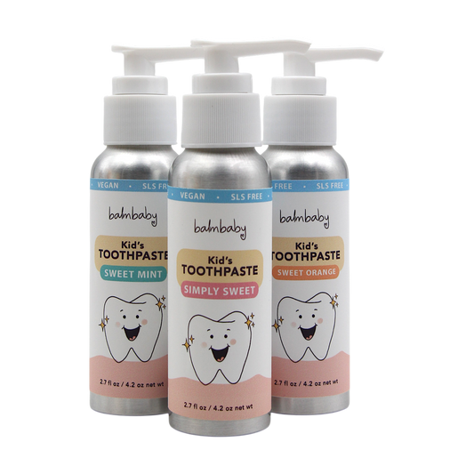 Kids Natural Fluoride Free Toothpaste in Bottle with Pump