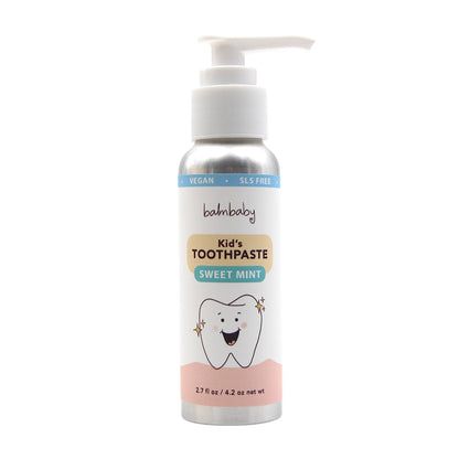 Kids Natural Fluoride Free Toothpaste in Bottle with Pump