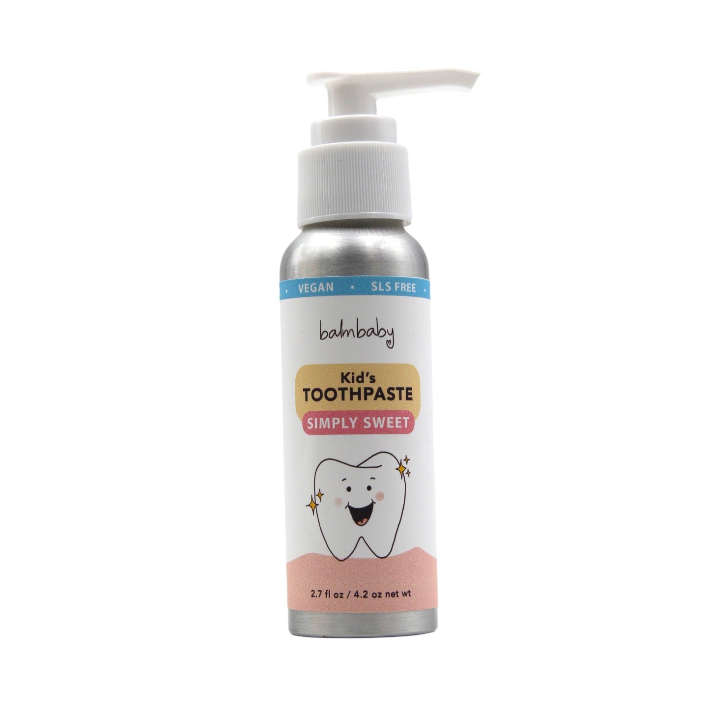 Kids Natural Fluoride Free Toothpaste in Bottle with Pump