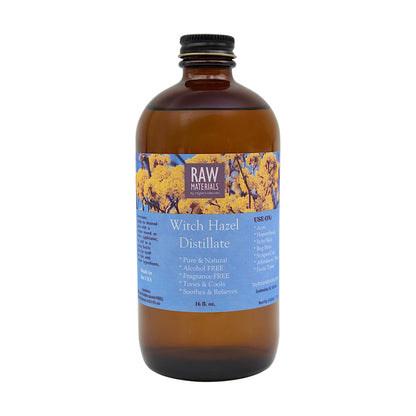 RAW Materials - Witch Hazel Distillate - Alcohol & Fragrance FREE 8 oz.