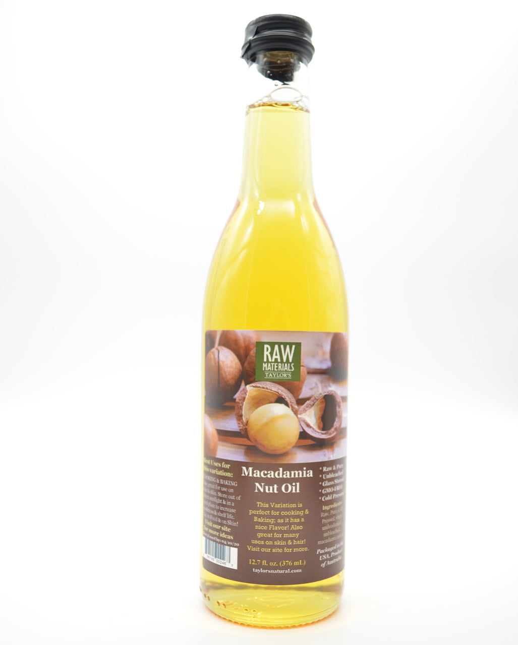 RAW Materials - Macadamia Nut Oil RAW Pure GMO FREE  - 12.7oz
