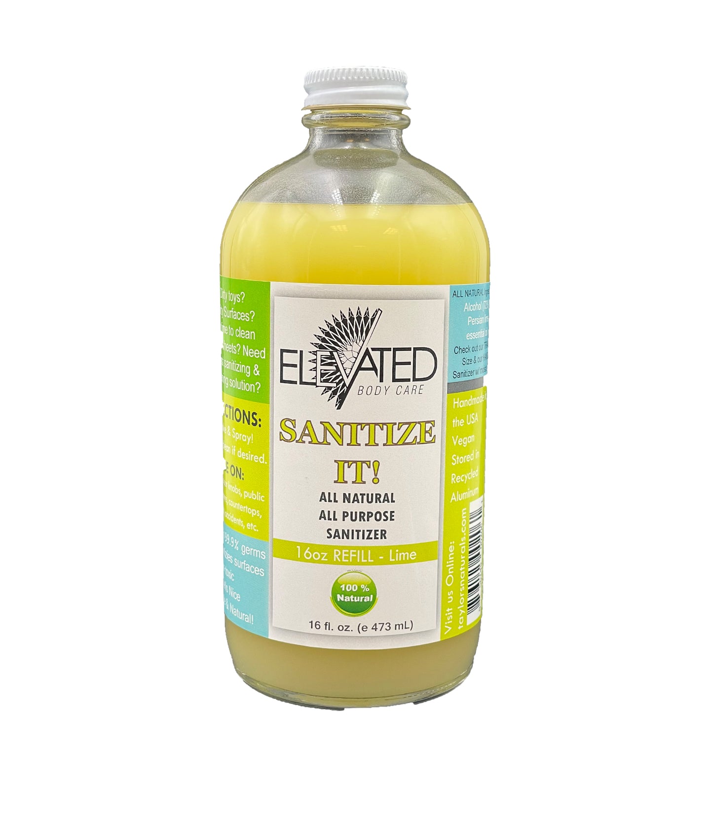 REFILL- ELEVATED * SANITIZE IT!  Natural Household Sanitizer - 8oz or 16oz