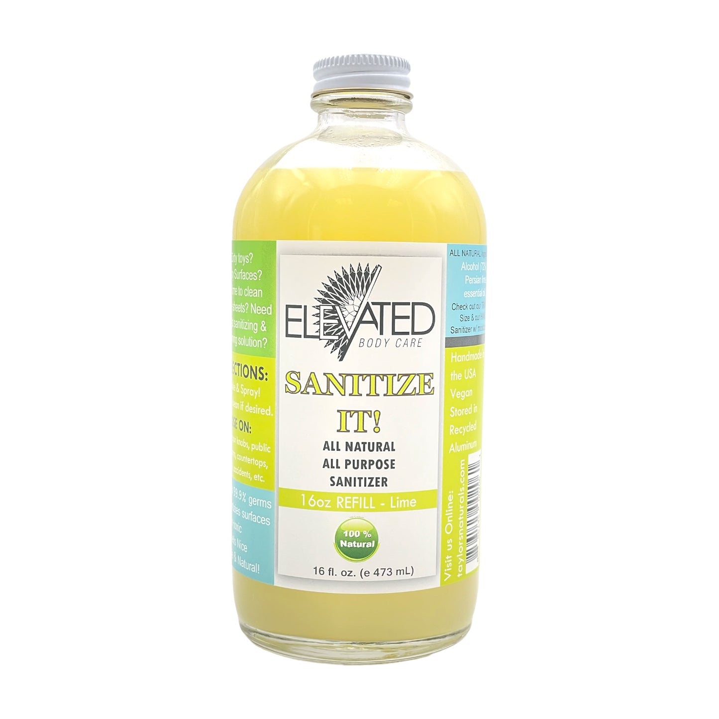 REFILL- ELEVATED * SANITIZE IT!  Natural Household Sanitizer - 8oz or 16oz