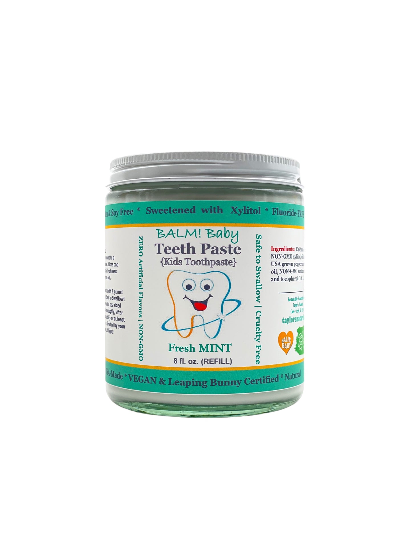 BALM! Baby - Teeth Paste Natural Kids Toothpaste w/ xylitol - Plastic Free jar