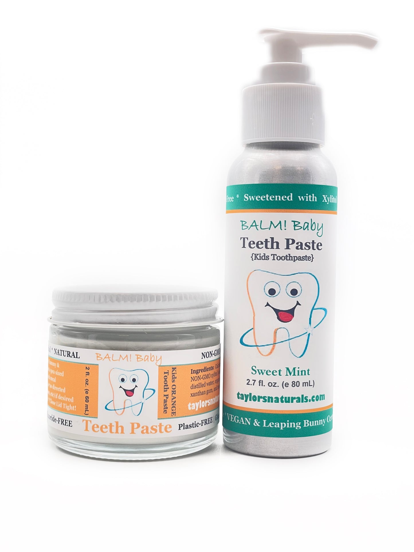 BALM! Baby - Teeth Paste Natural Kids Toothpaste w/ xylitol - Recycled Aluminum w/ Pump