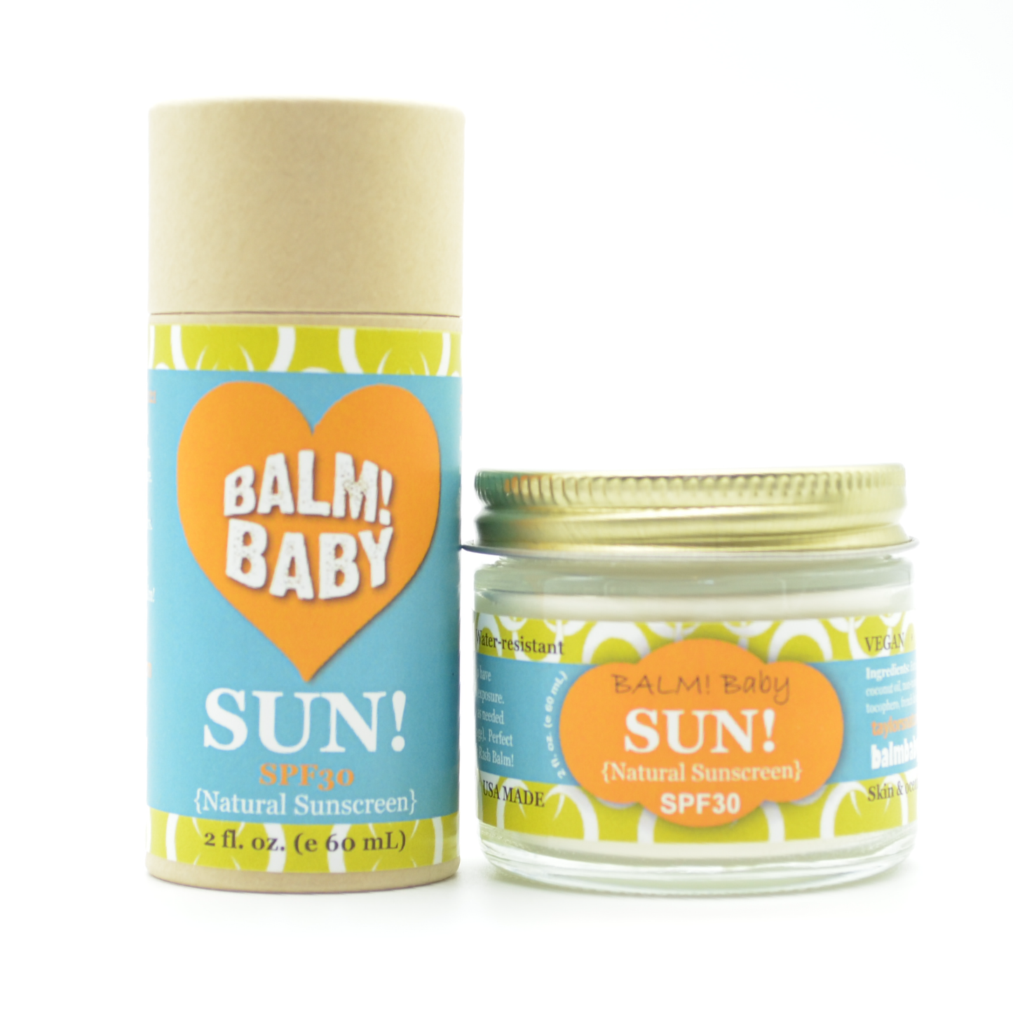 BALM! Baby - SUN 30SPF Natural Mineral Sunscreen- (2oz glass jar)