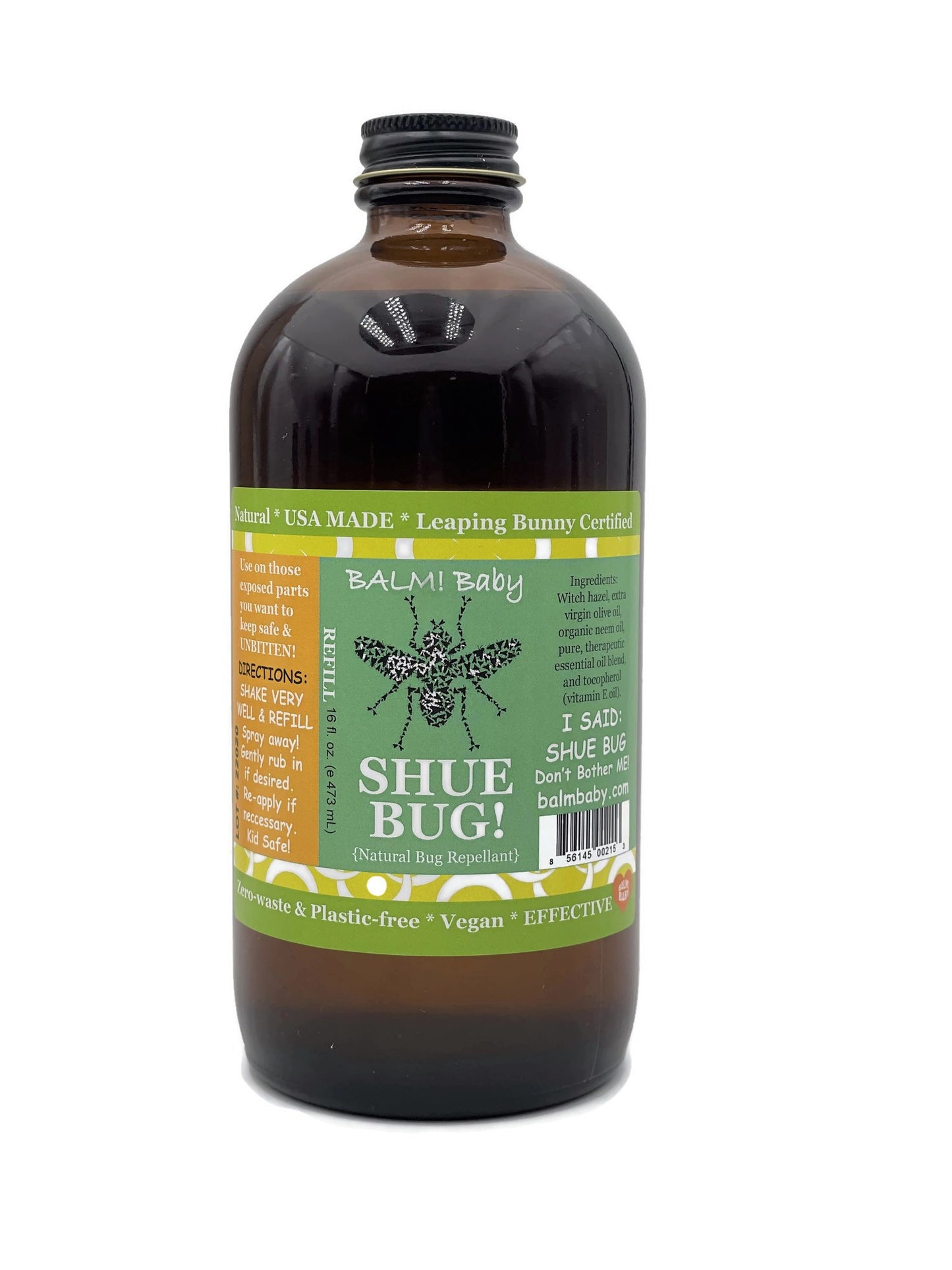 REFILL for BALM! Baby SHEW BUG! Natural Bug Spray- (4oz, 8oz, or 16oz)