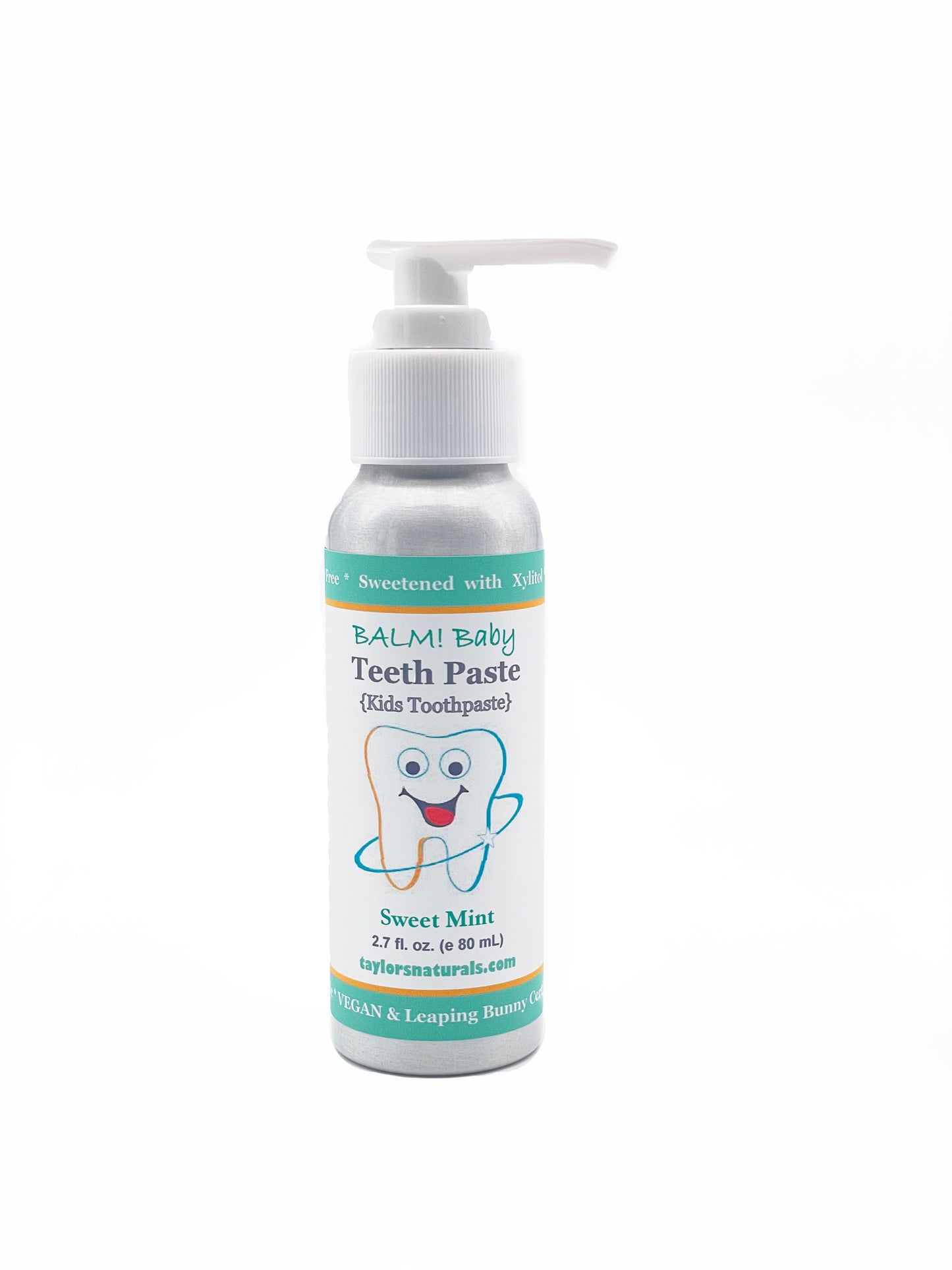 BALM! Baby - Teeth Paste Natural Kids Toothpaste w/ xylitol - Recycled Aluminum w/ Pump