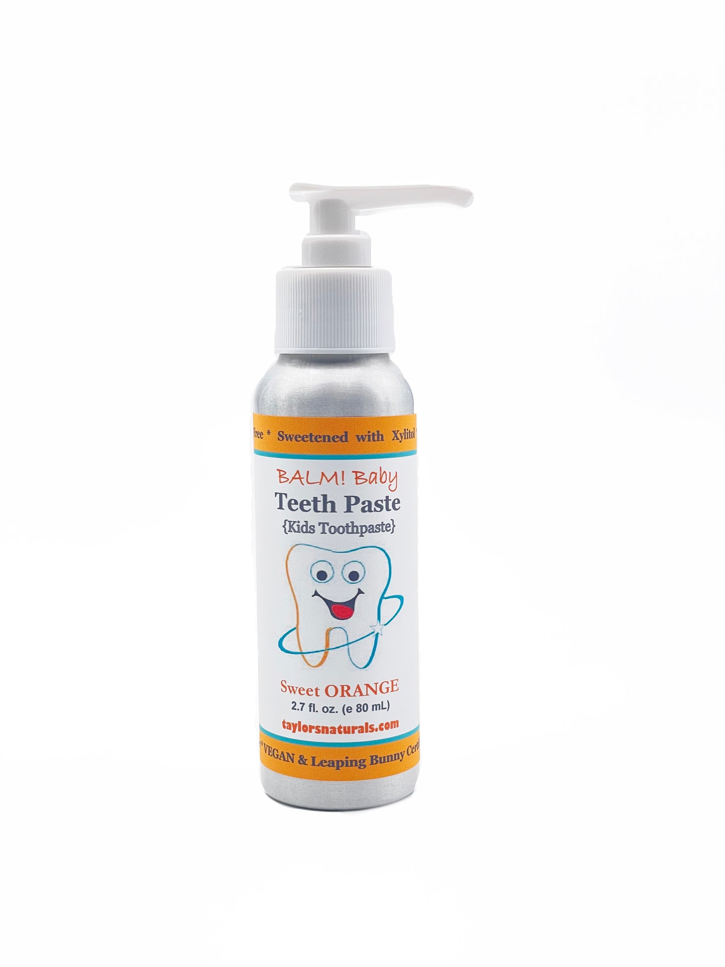 BALM! Baby - Teeth Paste Natural Kids Toothpaste w/ xylitol - Recycled Aluminum w/ Pump